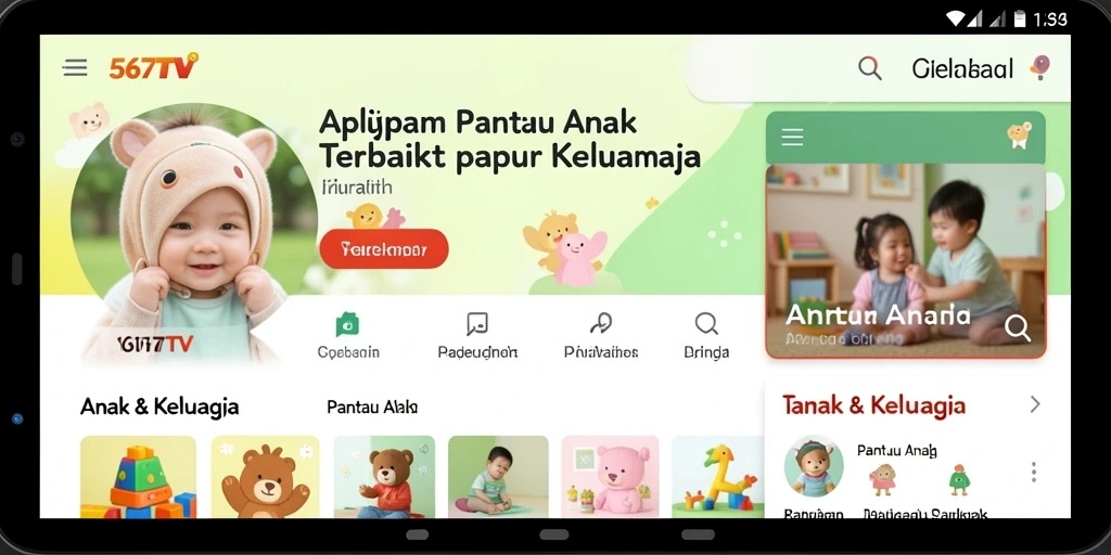 Tampilan antarmuka 567TV untuk memantau aktivitas anak.