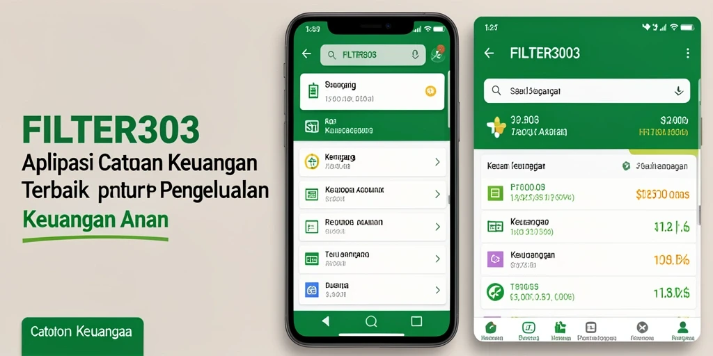 Tampilan antarmuka aplikasi Catatan Keuangan FILTER303 yang menarik dan fungsional.