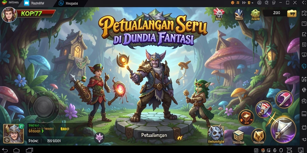 Tampilan menarik dari antarmuka KOPI77 saat bermain Petualangan.