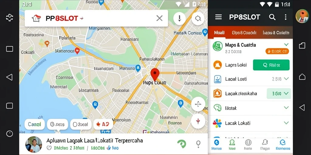 Tampilan antarmuka utama aplikasi PP8SLOT untuk lacak lokasi.