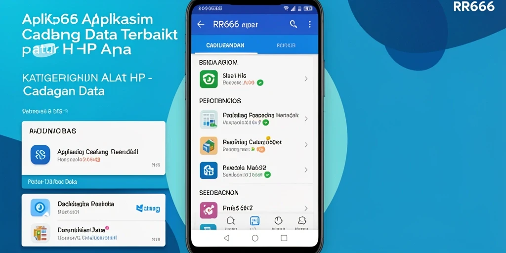 Tampilan antarmuka aplikasi RR666 yang memudahkan pengguna dalam melakukan cadangan data.