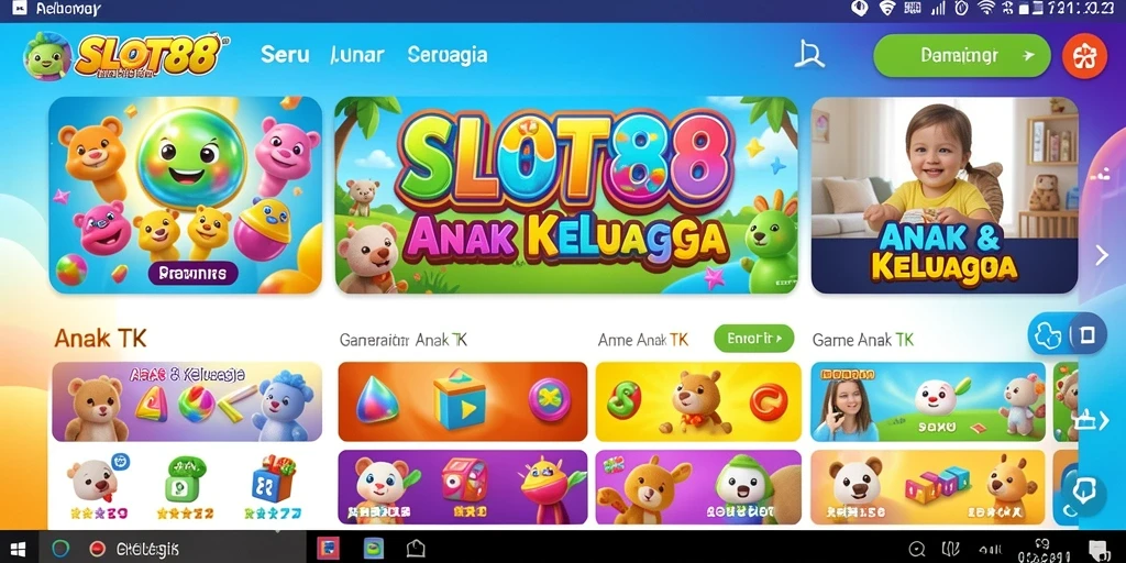 Antarmuka menarik dan menyenangkan dalam Game Anak TK.